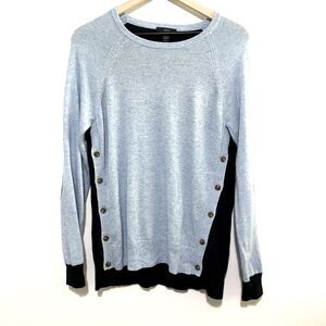 J. Crew Sweater Women Size Medium Angora and Wool Blend Blue Colorblock